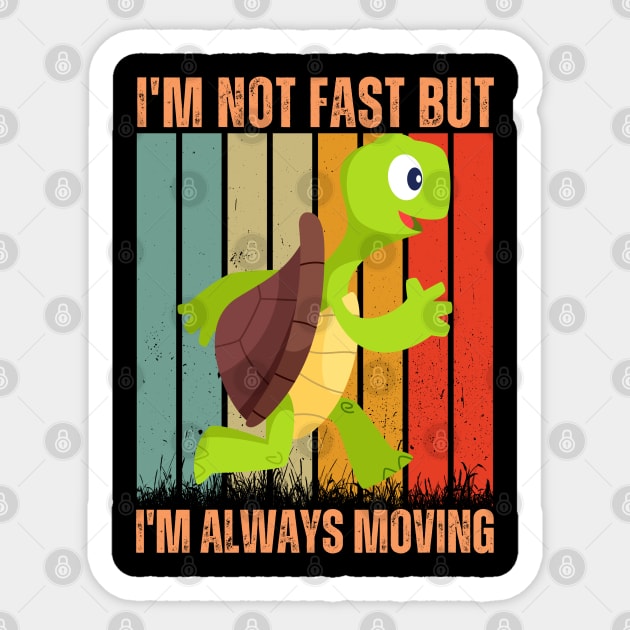 funny turtle running Sticker by Drawab Designs